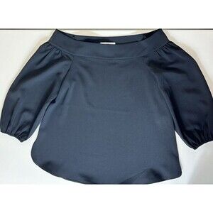 Tibi Women’s Black off the Shoulder Blouse Top 3/4 Balloon Sleeves 6 Minimalist